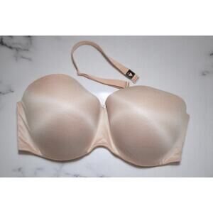 Victoria’s Secret Strapless Bra 38DDD F85 Nude Lightly Lined Convertible